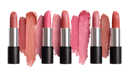 Assorted Lipstick Shades, isolated on transparent background