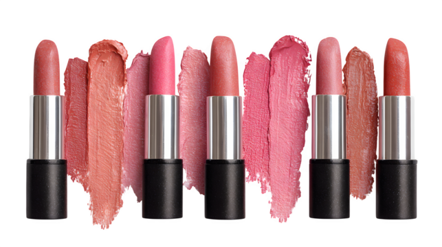 Assorted Lipstick Shades, isolated on transparent background