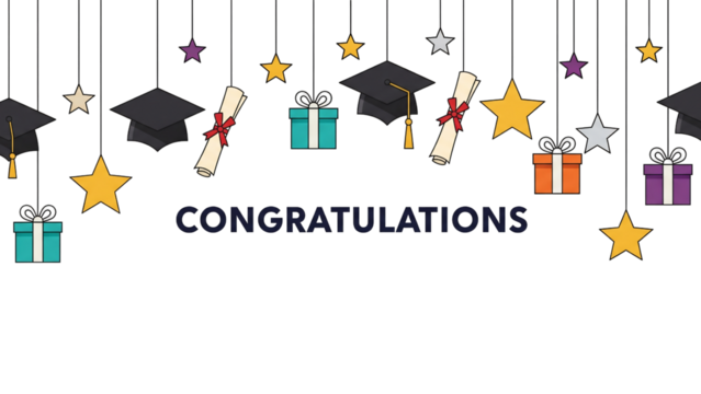 Congratulations – Graduation Hanging Decor with Caps, Diplomas, and Stars