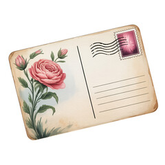 Vintage postcard with beautiful rose, perfect for romantic greetings and design