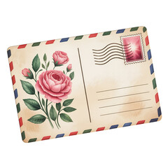 Vintage postcard with beautiful pink roses, perfect for heartfelt messages