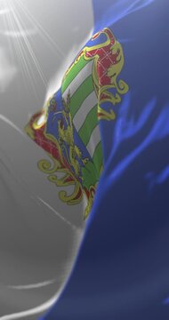 Flag of Bekes County, Hungary. Loop. 4K Vertical