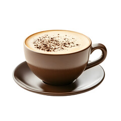 Fototapeta premium Savoring Frothy Espresso Delights in Cozy Interior