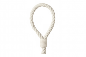 White rope tied in hangman's knot representing mental health struggle, emotional pain signaling depression and despair