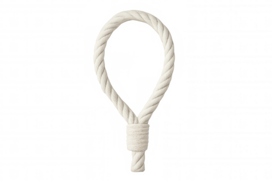 White rope tied in hangman's knot representing mental health struggle, emotional pain signaling depression and despair