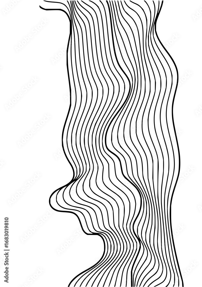 Aufkleber captivating abstract organic wavy line art creating dynamic visual flow and modern artistic appeal