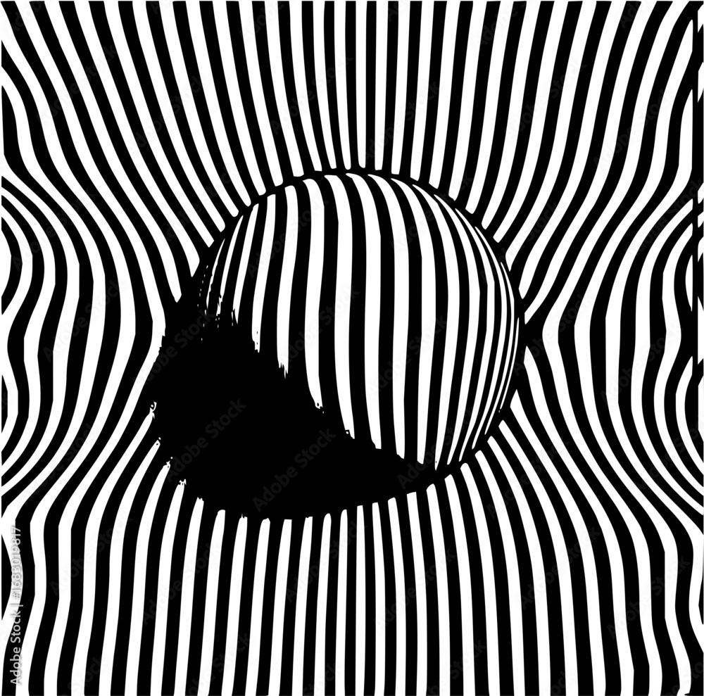 Poster mind-bending optical illusion with a spherical distortion creating a captivating visual experience