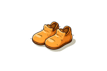 Wooden clogs Christmas vector icon, festive holiday footwear illustration isolated on white