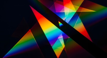 Abstract colorful rainbow background with bright geometric patterns and light design