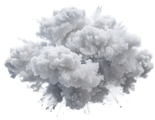smoke cloud explosion isolated on transparent background
