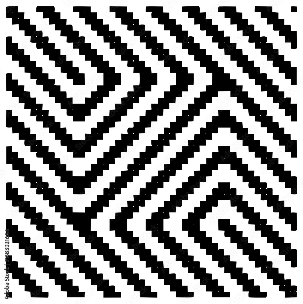 Poster dynamic black and white geometric pattern creates striking optical illusion with sharp lines and rep