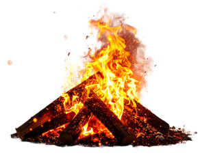 Campfire isolated on transparent background