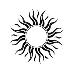 Simple, stylized sunburst design perfect for logo or tattoo.