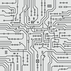 Abstract Circuit Board Vector Pattern for Electronics and Technology Industry Design Modern Detailed Illustration Electronic Components Connection Lines and Nodes Tech Background