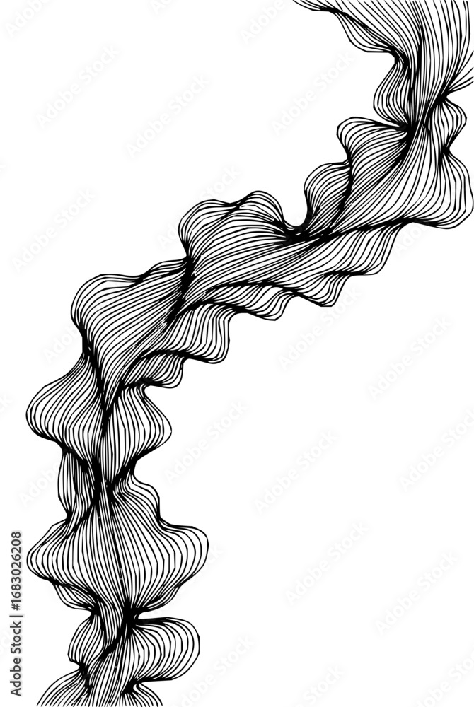 Poster dynamic flowing abstract organic lines create a sense of movement and organic growth