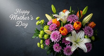 Fototapeta premium Celebrating Mom with a Beautiful Floral Arrangement
