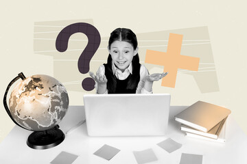 3D photo collage artwork sketch of knowledge autumn academic student lesson e-learning video call...