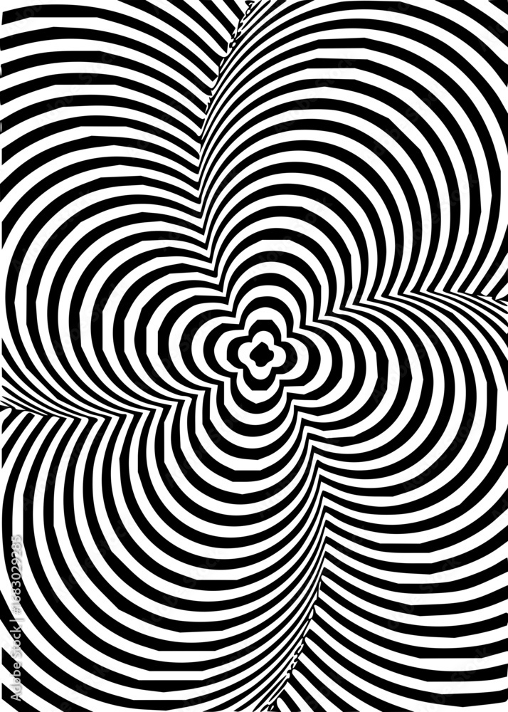 Poster mesmerizing optical illusion pattern creates stunning visual depth and hypnotic effect