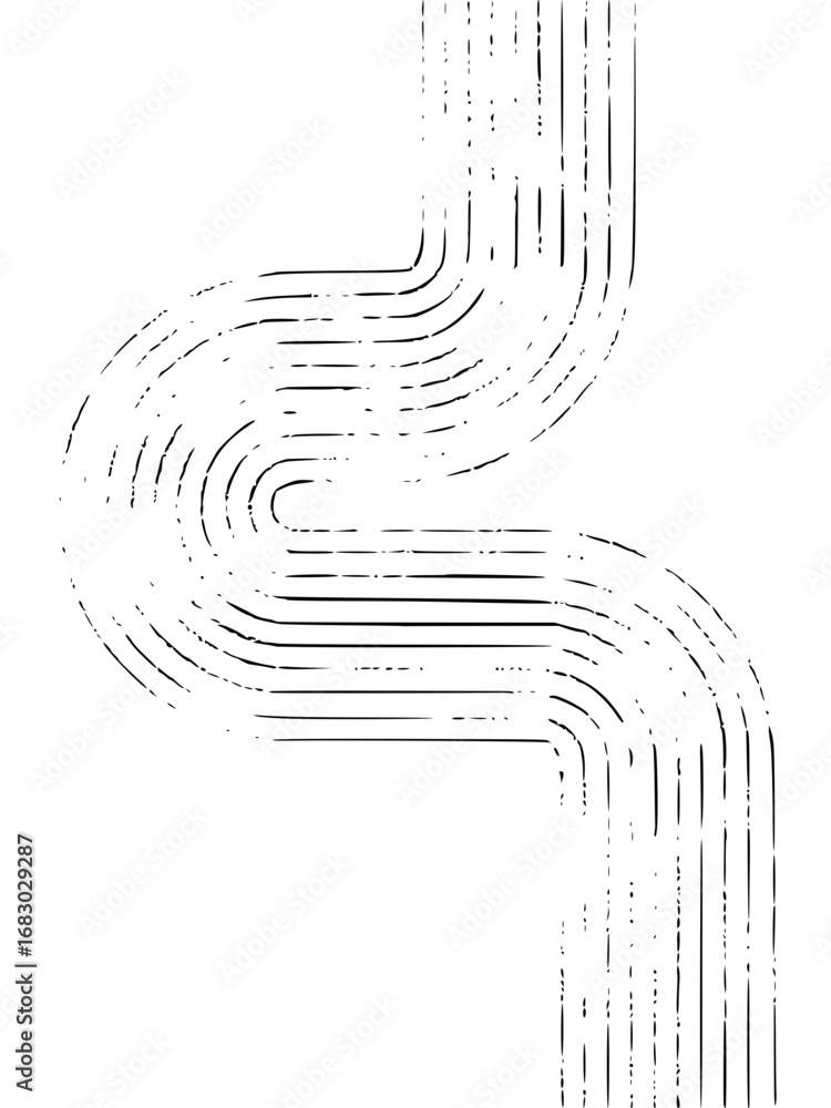 Poster dynamic abstract lines create a modern, flowing geometric pattern with a retro feel.