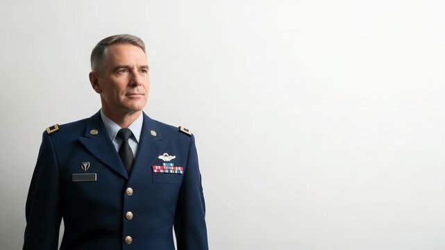 Dedicated veterans day portrait featuring military officer in dress uniform. Veterans day is an opportunity to express gratitude for those who served with honor,