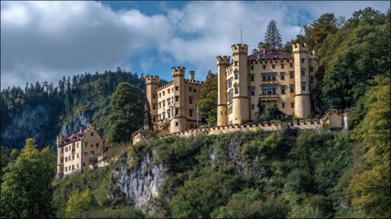 Fototapeta premium Picturesque castle on a hillside