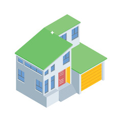 Premium isometric icon of simple family house front