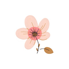 Elegant Pink Flower Illustration: Perfect for Branding and Design Projects