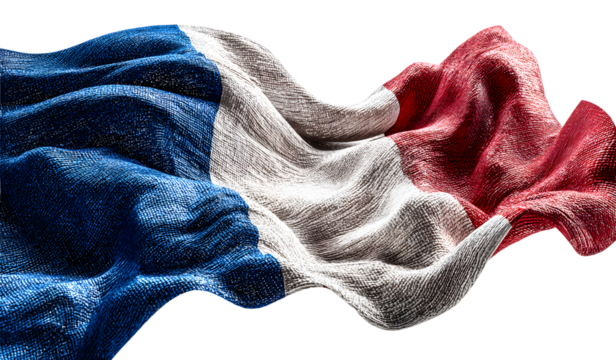 France ribbon waving flag on transparent background, appy Bastille Day, French ational Day 14 of July decration background, 3d rendring illustration - Powered by Adobe