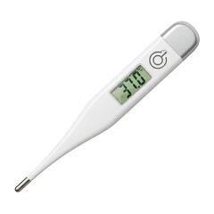 Digital thermometer showing 37 degrees celsius isolated on transparent background