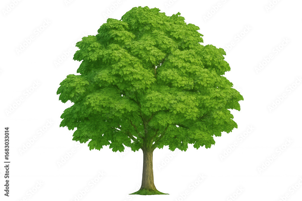 Aufkleber realistic 3d rendering of a vibrant green tree isolated on a transparent background, perfect for env