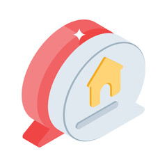 Visually appealing isometric icon of property chat bubble