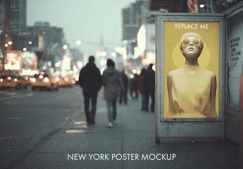 Urban city area poster mockup