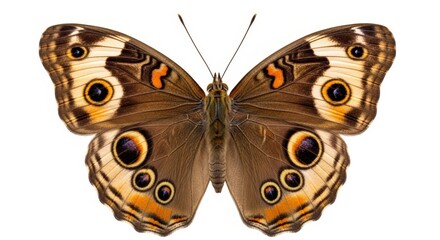 Butterfly &ndash; buckeye butterfly with intricate wing patterns isolated on white, perfect for nature and design projects
