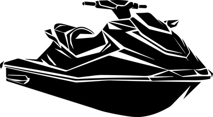jet ski black silhouette vector illustration