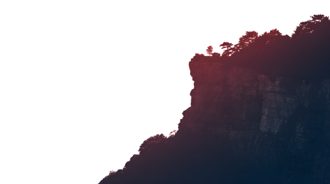 Abstract fractal landscape, isolated on transparent background