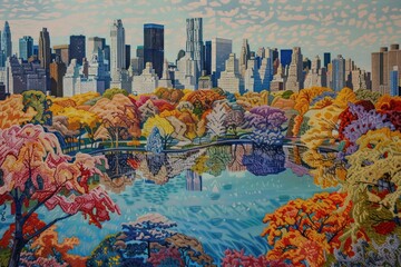 Illustration Central Park With New