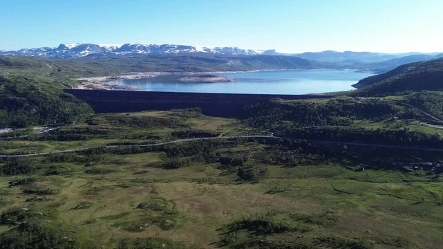 Long Drone Flight Towards Sysendammen and Sysenvatnet &ndash; Hardangervidda, Norway