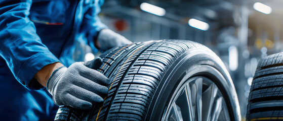 Mechanic skillfully changes winter and summer tires in a garage with focus on tools and precision