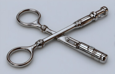 Antique silver ornate serving tongs crossed on a plain background showcasing detailed craftsmanship and vintage elegance for culinary use