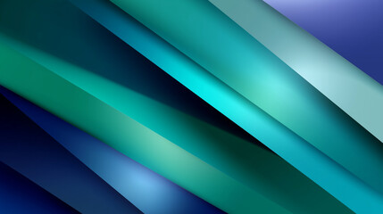 Obraz premium Smooth layered gradient bands of blue-green tones, angled across the frame to create dynamic energy, with a muted band reserved for typography.