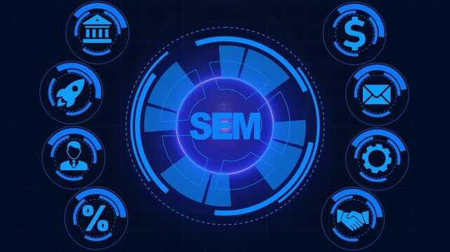 SEM Search Engine Optimization Marketing Ranking concept for website.