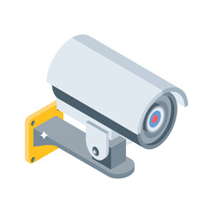 A modern isometric icon of home surveillance camera