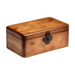 Elegantly crafted wooden box with vintage lock, timeless storage solution presenting natural wood
