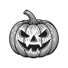 Fototapeta premium Detailed Black and White Sketch of halloween pumpkin generative ai image