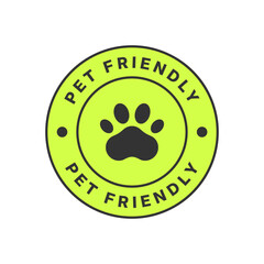 Pet animal friendly round vector sign