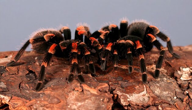 Two tarantulas on a log