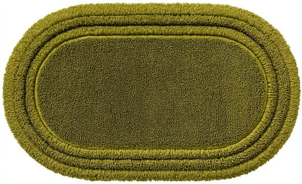Oval, olive green bath mat