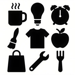A objects set silhouette vector style illustration