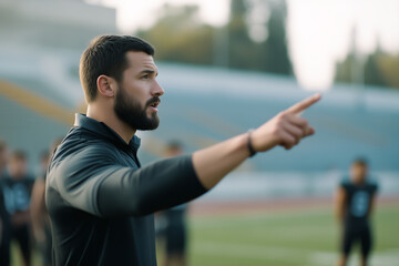 Coach giving directions on sports field