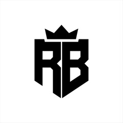 RB Vector image of a shield with a sharp geometric style and a pointed crown
